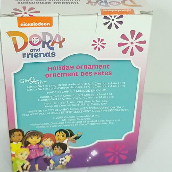 Dora The Explorer Ice Skating Xmas Ornament Pink Purple NEW - Picture 4 of 5